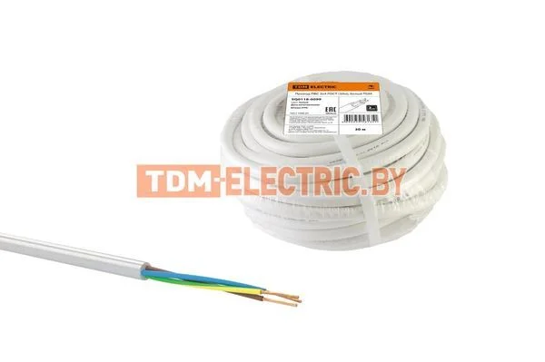 Провод ПВС 3х4 ГОСТ (30м), белый TDM SQ0118-0099