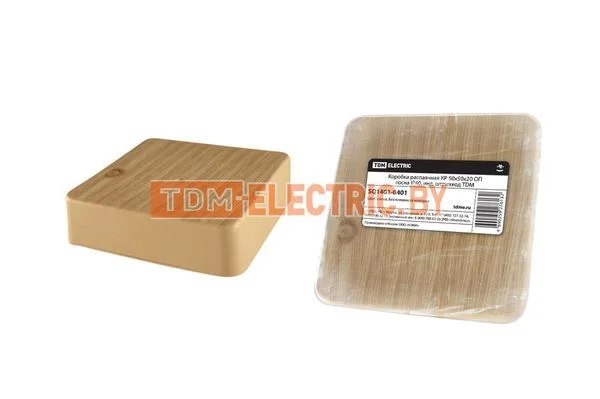 Коробка распаячная КР 50х50х20 ОП сосна IP40, инд. штрихкод TDM-SQ1401-0401