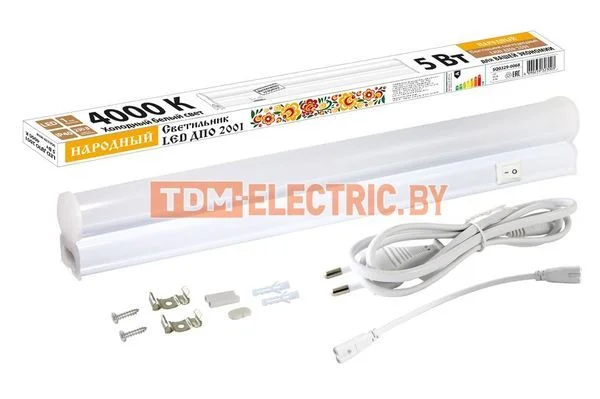Светильник LED ДПО 2001 5 Вт, 4000К, IP40, Народный-SQ0329-0068
