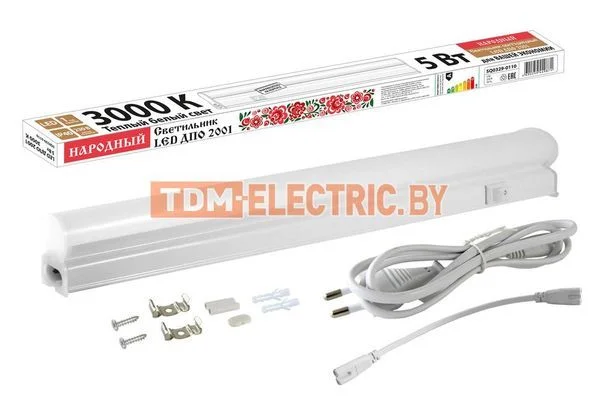 Светильник LED ДПО 2001 5 Вт, 3000К, IP40, Народный-SQ0329-0110