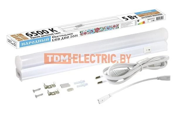 Светильник LED ДПО 2001 5 Вт, 6500К, IP40, Народный-SQ0329-0112
