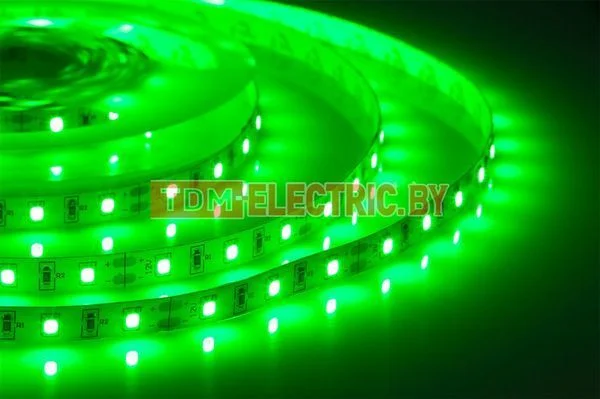 Лента светодиодная SMD5050-60-20-12-144-GR 60LED/м, IP20, 12В, 14,4Вт, зеленый, TDM-SQ0331-0075