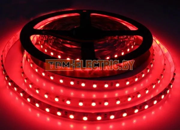 Лента светодиодная SMD5050-60-20-12-144-RD 60LED/м, IP20, 12В, 14,4Вт, красный, TDM-SQ0331-0076