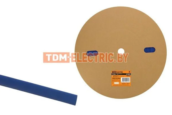 Термоусаживаемая трубка ТУТнг 10/5 синяя (100 м/ролл) TDM-SQ0518-0020