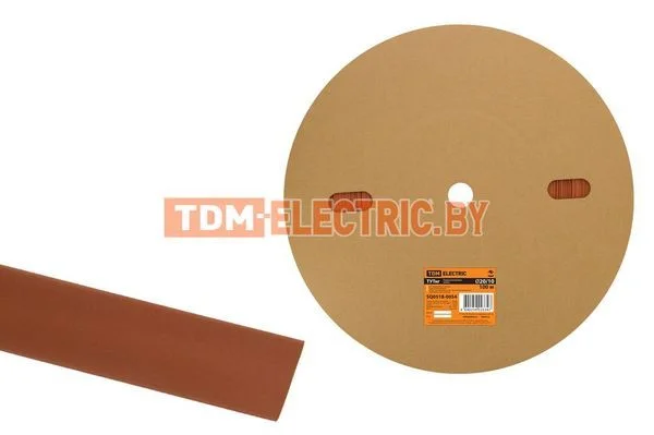 Термоусаживаемая трубка ТУТнг 20/10 красная (100 м/ролл) TDM-SQ0518-0054