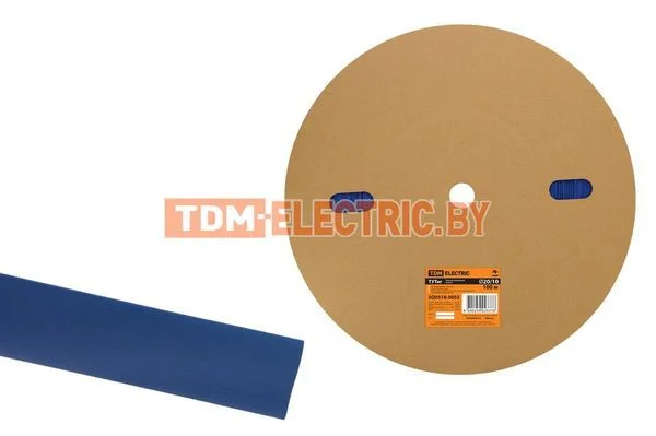 Термоусаживаемая трубка ТУТнг 20/10 синяя (100 м/ролл) TDM-SQ0518-0055
