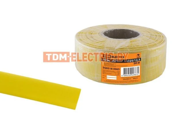 Термоусаживаемая трубка ТУТнг 25/12,5 желтая (50 м/ролл) TDM-SQ0518-0065