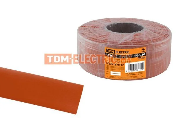 Термоусаживаемая трубка ТУТнг 60/30 красная (25 м/ролл) TDM-SQ0518-0117