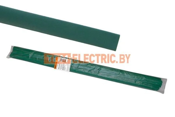 Термоусаживаемая трубка ТУТнг 6/3 зеленая по 1м (50 м/упак) TDM-SQ0518-0204
