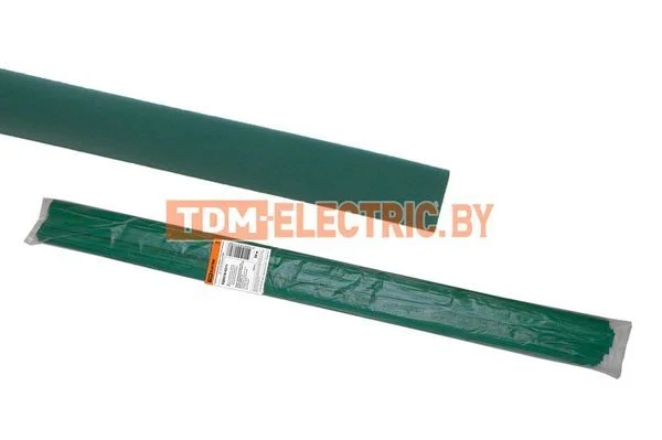 Термоусаживаемая трубка ТУТнг 8/4 зеленая по 1м (50 м/упак) TDM-SQ0518-0211