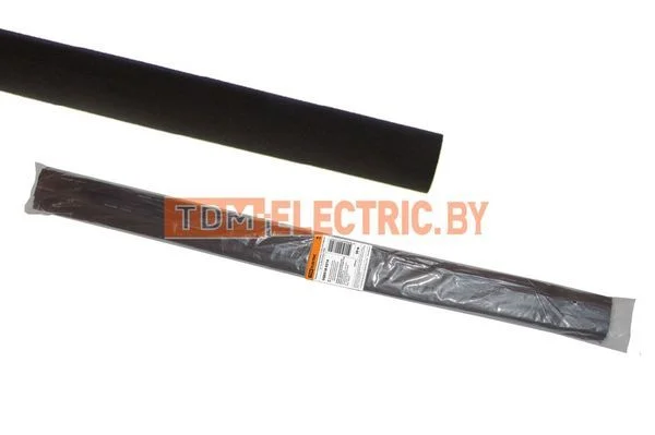 Термоусаживаемая трубка ТУТнг 8/4 черная по 1м (50 м/упак) TDM-SQ0518-0214