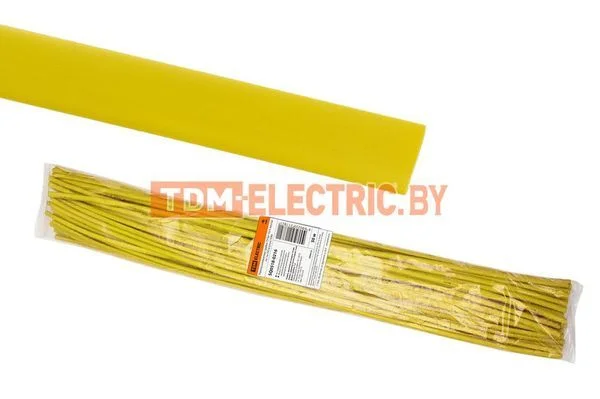 Термоусаживаемая трубка ТУТнг 10/5 желтая по 1м (50 м/упак) TDM-SQ0518-0216