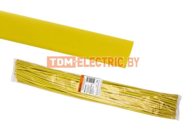 Термоусаживаемая трубка ТУТнг 16/8 желтая по 1м (50 м/упак) TDM-SQ0518-0237