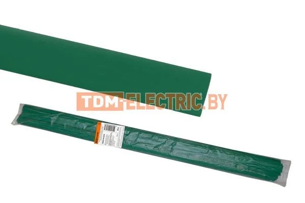 Термоусаживаемая трубка ТУТнг 20/10 зеленая по 1м (50 м/упак) TDM-SQ0518-0253