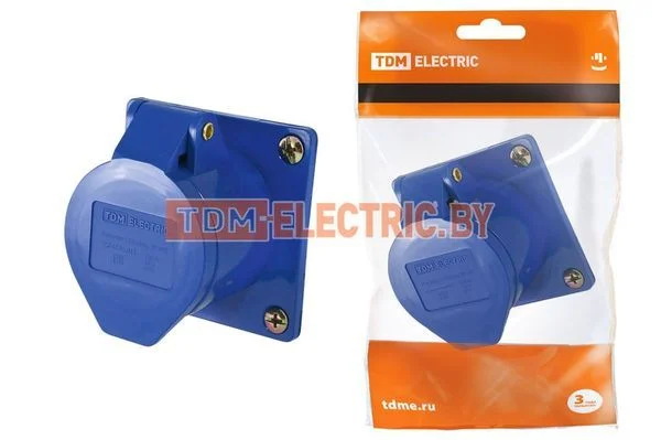 Розетка 413 скрытая 2Р+РЕ 16А 220В IP44 TDM-SQ0604-0011