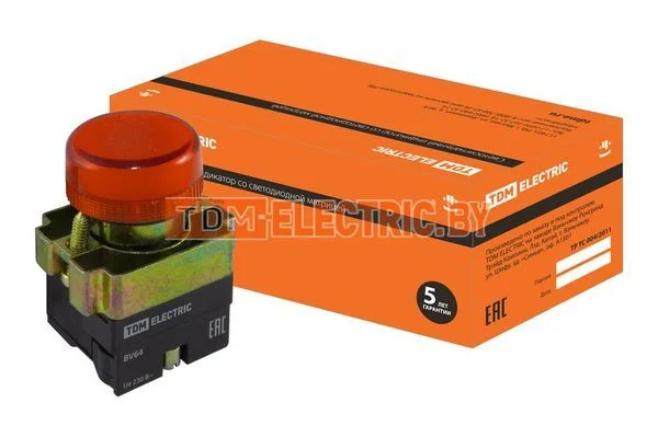 Лампа BV64 матрица d22 мм красныйTDM-SQ0702-0046