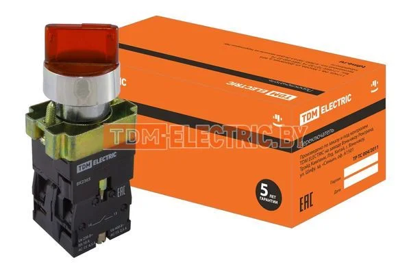 Переключатель BK 2465 2 положения красный 1з+1р TDM-SQ0703-0015