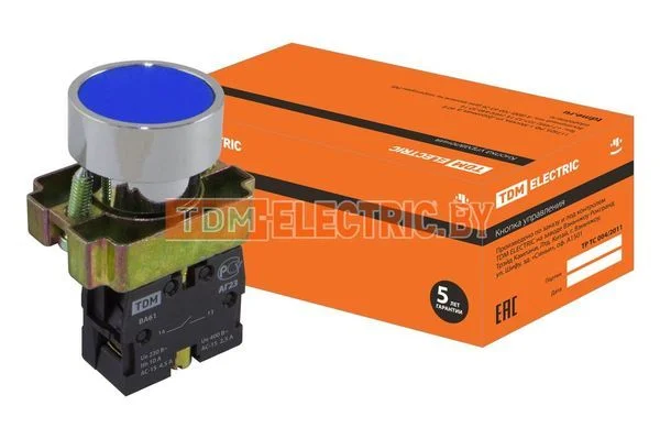 Кнопка BА61 без подсветки синий 1з TDM-SQ0704-0041