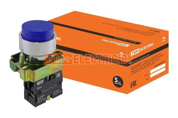 Кнопка BL61 без подсветки синий 1з TDM-SQ0704-0051