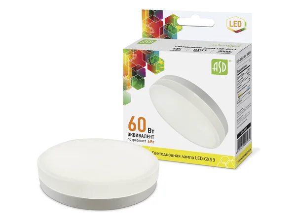 Лампа сд LED-GX53-std 6Вт 230В 3000К 540Лм ASD