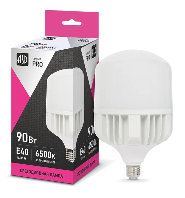 Лампа сд LED-HP-PRO 90Вт 230В Е40 6500К 9000Лм ASD