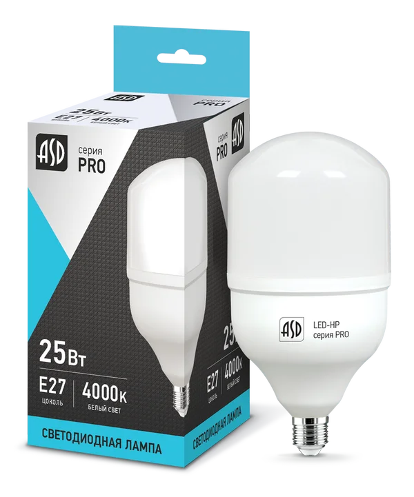 Лампа сд LED-HP-PRO 25Вт 230В E27 4000К 2250Лм ASD