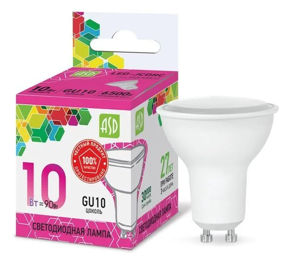 Лампа сд LED-JCDRC-std 10Вт 230В GU10 6500К 900Лм ASD