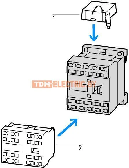 DILEM-01-C(230V50/60HZ) - Миниконтактор 9А, управляющее напряжение 230В (АC), 1НЗ доп. контакт, категория применения AC-3, АС4
