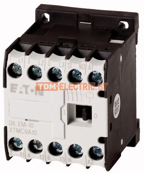 DILEM-10(230V50/60HZ) — Миниконтактор 9А, управляющее напряжение 230В (АC), 1НO доп. контакт, категория применения AC-3, АС4