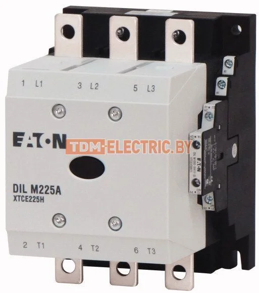 DILM225A/22(RAC24) — контактор 225А, управляющее напряжение 24-48В (AC), 2НО+2НЗ доп. контакты, категория применения AC-3, АС4