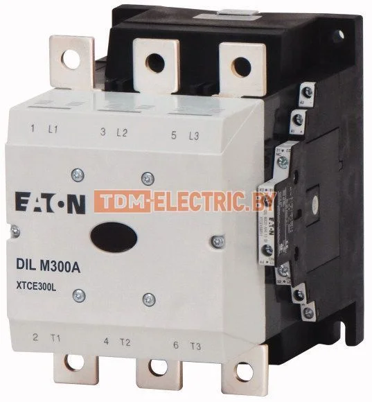 DILM300A/22(RDC48) - контактор 300А, управляющее напряжение 24-48В (DC), 2НО+2НЗ доп. контакты, категория применения AC-3, АС4
