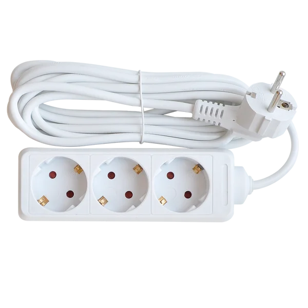 Удлинитель 3G-3-SMART трехместный 10А с заземлением 3м 8333 IN HOME