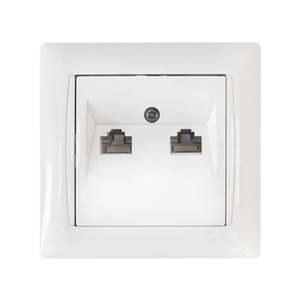 Компьютерная розетка двойная RJ-45 VALENZO белая 6136 IN HOME
