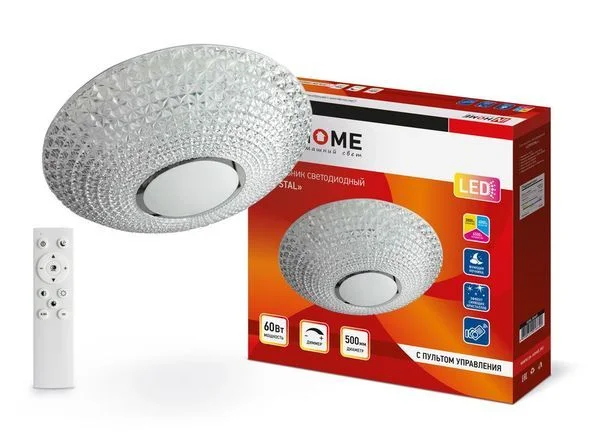 Светильник сд CRYSTAL-60D-ПУ 60Вт 230В 3000-6500K 4800Лм 500х120мм IN HOME