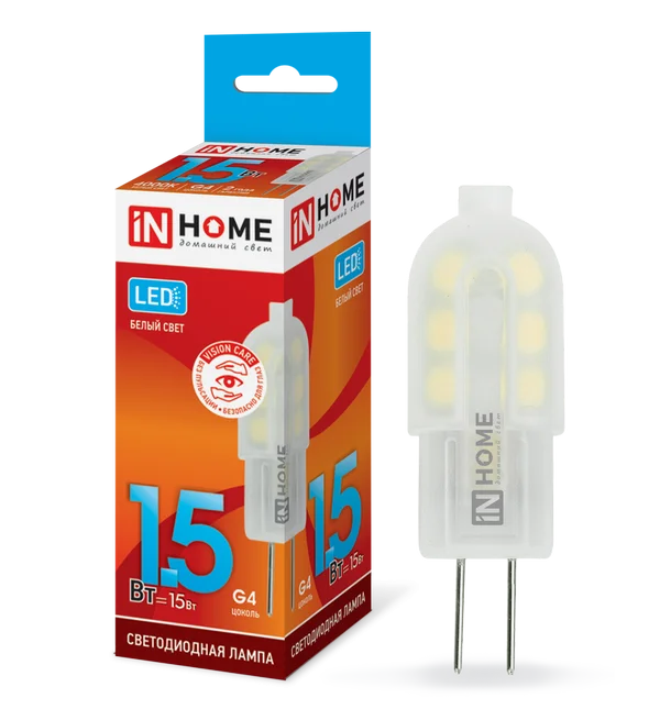 Лампа сд LED-JC-VC 1.5Вт 12В G4 4000К 135Лм IN HOME