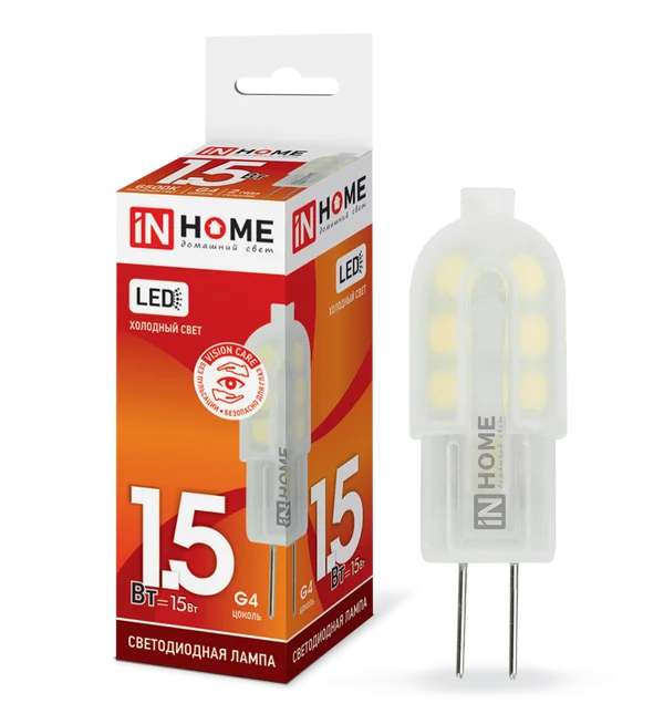 Лампа сд LED-JC-VC 1.5Вт 12В G4 6500К 135Лм IN HOME