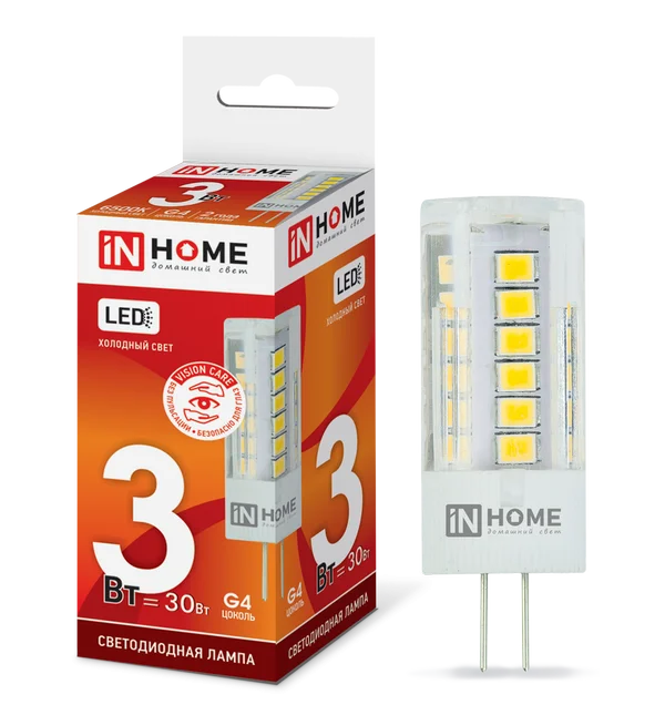 Лампа сд LED-JC-VC 3Вт 12В G4 6500К 270Лм IN HOME