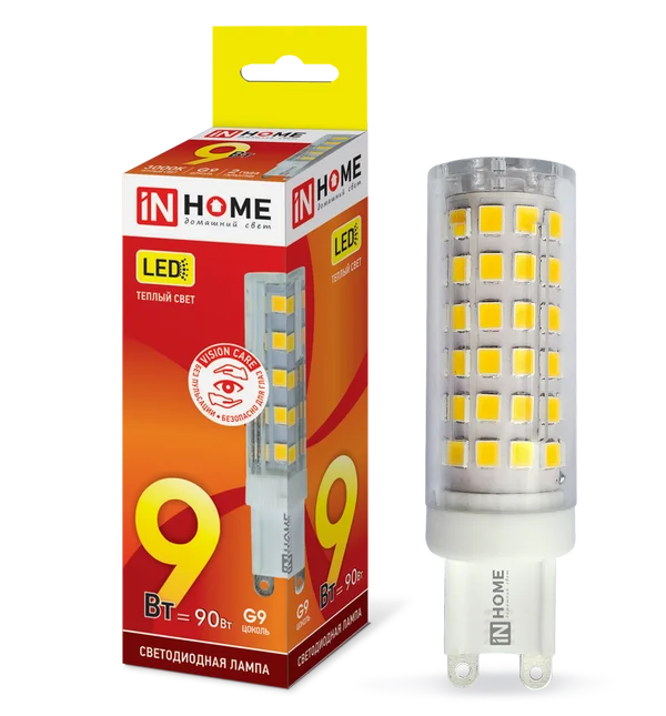 Лампа сд LED-JCD-VC 9Вт 230В G9 3000К 810Лм IN HOME