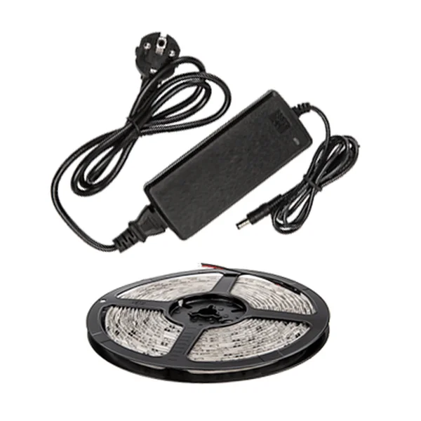Набор сд лента LS 50СW-60/33-5-AP 60LED 72Вт IP33 6000K холодный белый 5м, адаптер IN HOME