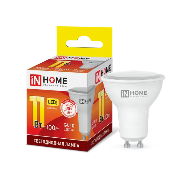 Лампа сд LED-JCDRC-VC 11Вт 230В GU10 3000К 820Лм IN HOME