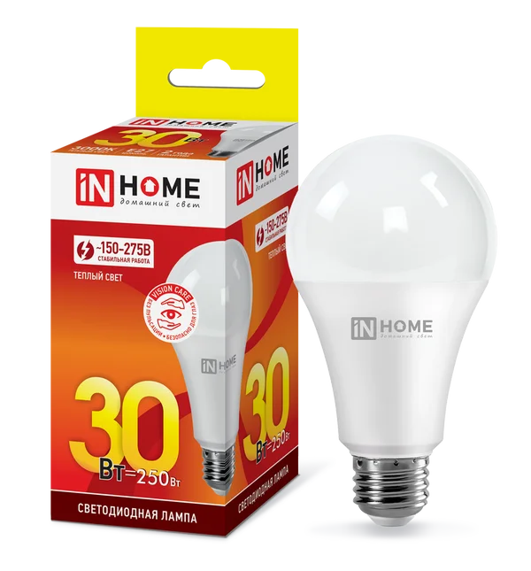 Лампа сд LED-A70-VC 30Вт 230В Е27 3000К 2700Лм IN HOME
