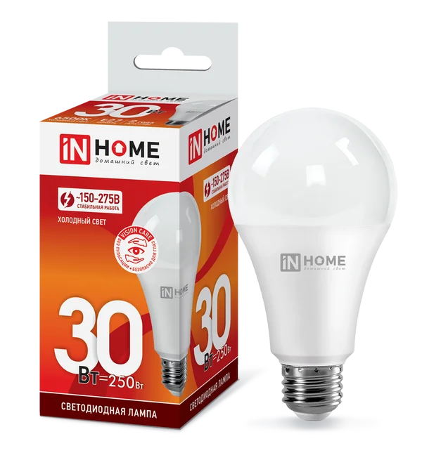 Лампа сд LED-A70-VC 30Вт 230В Е27 6500К 2700Лм IN HOME