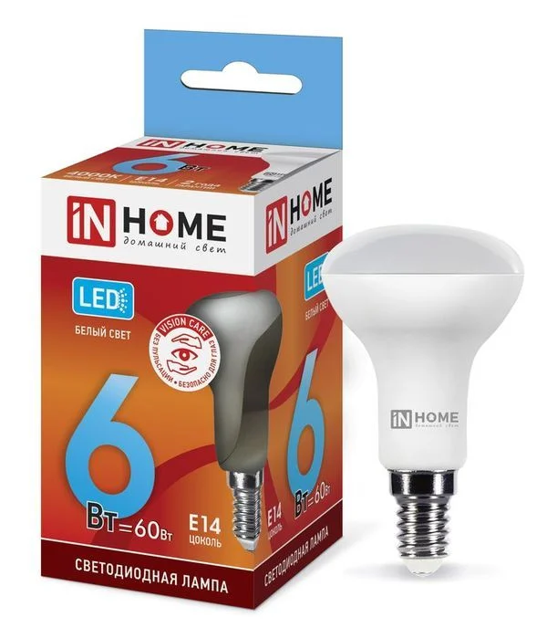 Лампа сд LED-R50-VC 6Вт 230В Е14 4000К 480Лм IN HOME