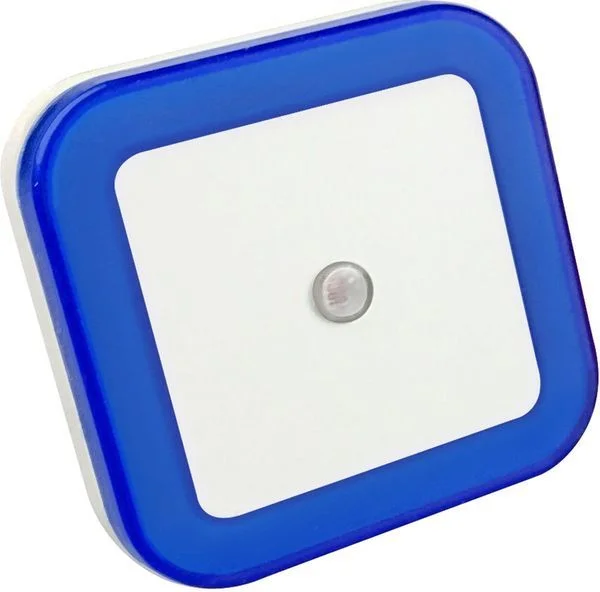 Ночник сд NLE 03-SB-DS КВАДРАТ синий с датчиком освещения 230В IN HOME