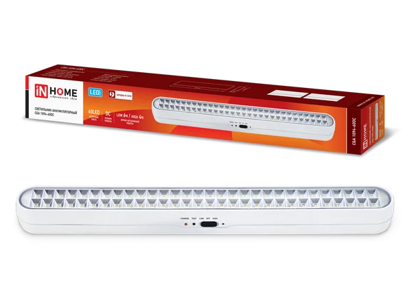 Светильник сд ав СБА 1094-60DC 60LED 2.2Ah lithium battery DC IN HOME