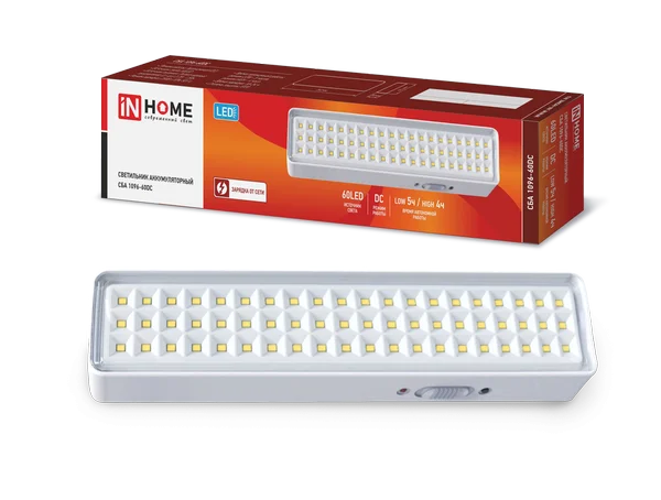 Светильник сд ав СБА 1096-60DC 60LED 1.5Ah lithium battery DC IN HOME