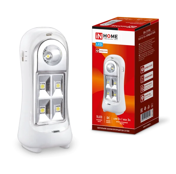 Светильник сд ав СБА 2215DC 4+1LED 600mAh lithium battery DC IN HOME