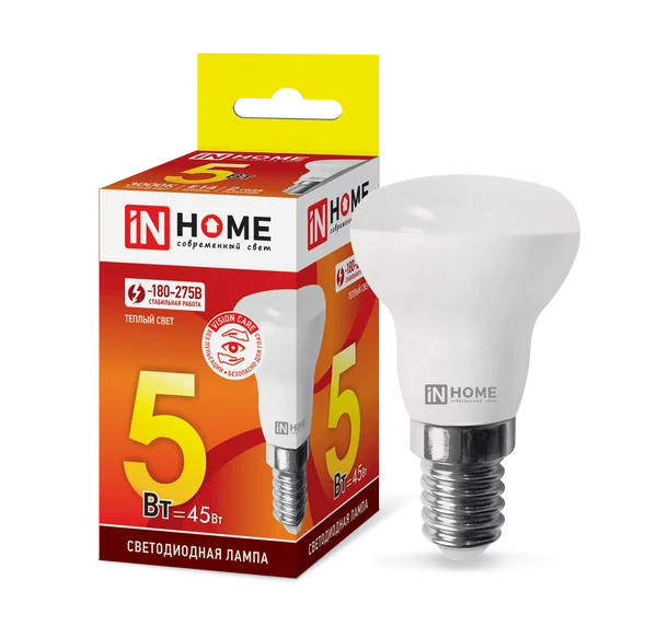 Лампа сд LED-R39-VC 5Вт 230В Е14 3000К 410Лм IN HOME