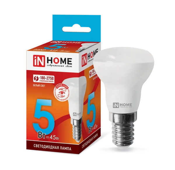 Лампа сд LED-R39-VC 5Вт 230В Е14 4000К 410Лм IN HOME