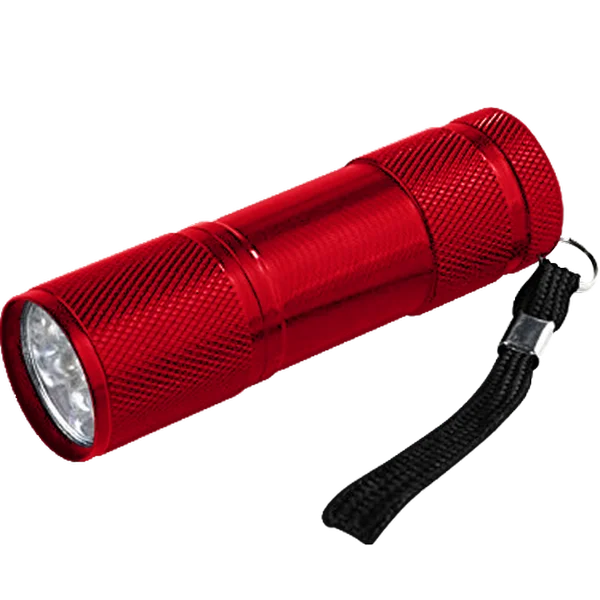 Фонарь руч FLA 61R 9LED 3ААА алюм КРАСНЫЙ IN HOME